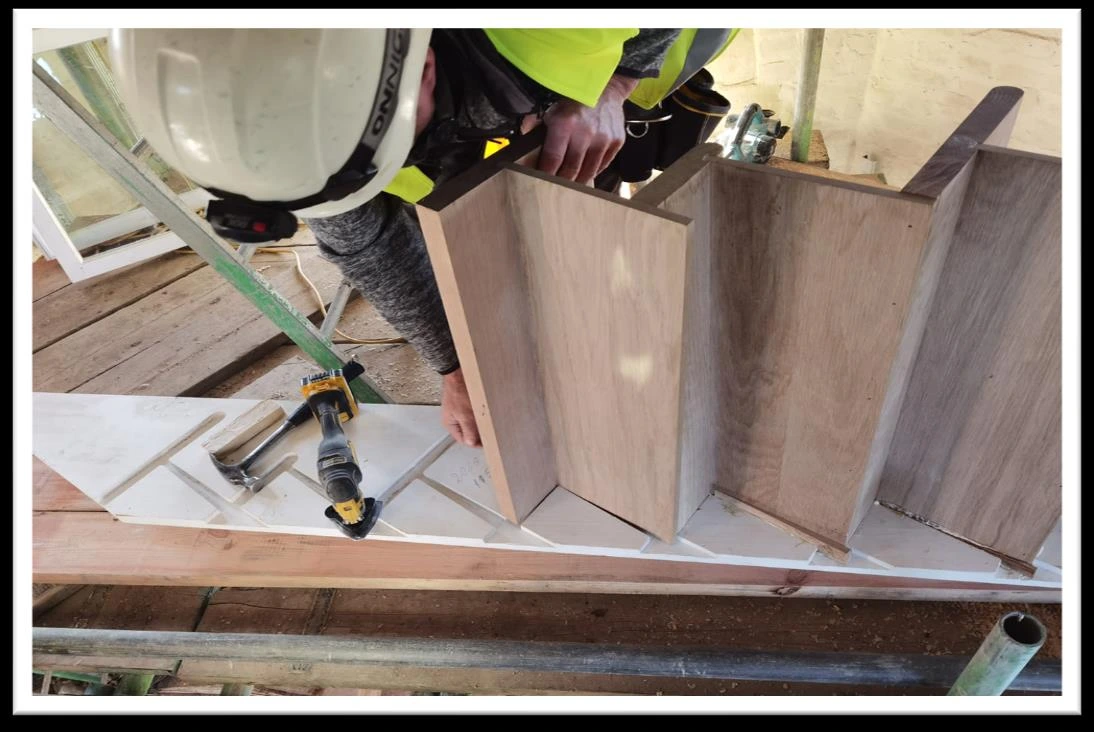 Clock-tower stair installation